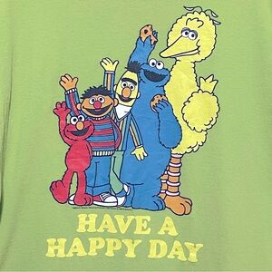 Sesame Street Have a Happy Day T-Shirt Size XL Featuring Elmo, Big Bird